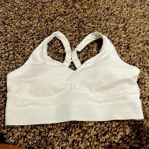 Fabletics Sports Bra Womens Medium Large White Compression Racerback Athletic